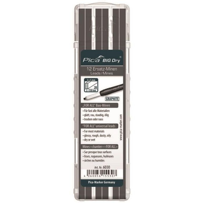Pica 6030 Big Dry Refillpaket Grafitstift 12st
