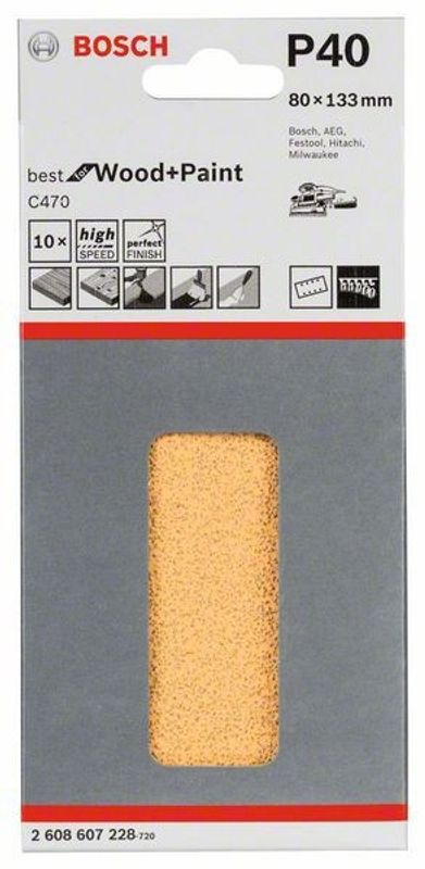 Bosch Planslippapper 80x133mm RWT 10ST