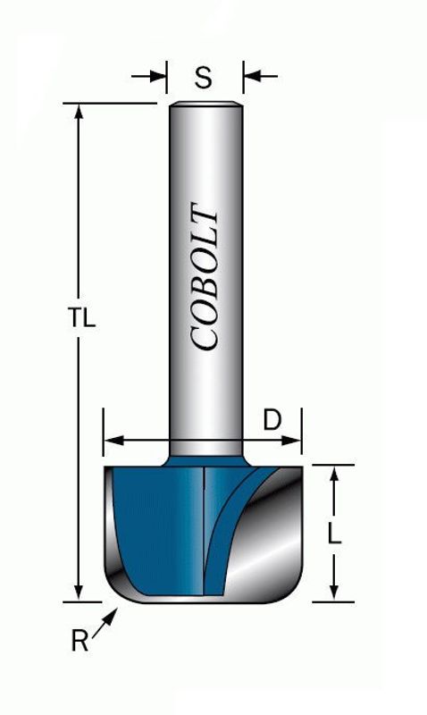 Cobolt Kanal/Skålfräs D=22 R=45