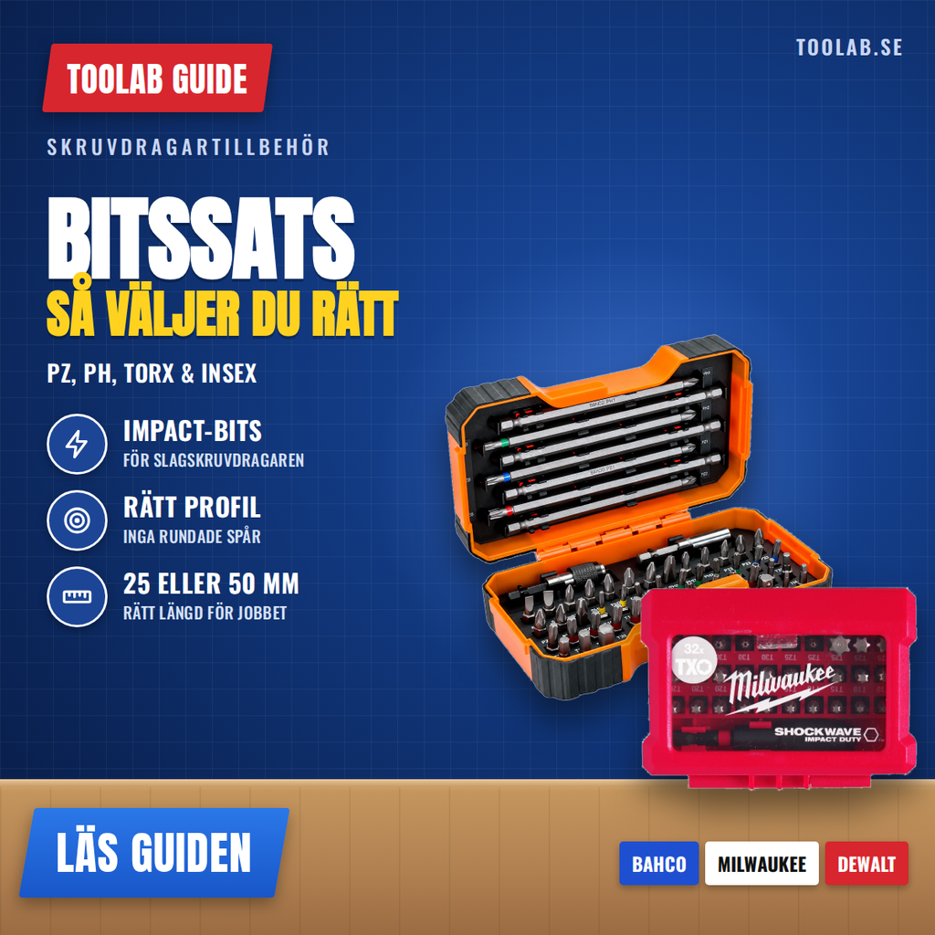 Bitssats – så väljer du rätt bits till skruvdragaren