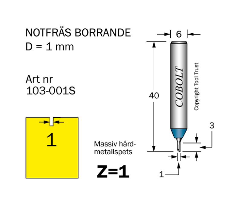 Cobolt Notfräs D1 L3 TL40 S6
