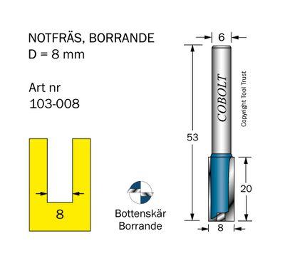 Cobolt Notfräs D8 L20 TL53 S6