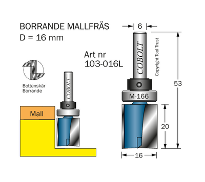 Cobolt Mallfräs D16 L20 TL53 S6