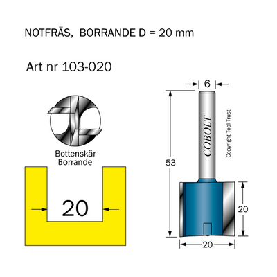 Cobolt Notfräs D20 L20 TL53 S6
