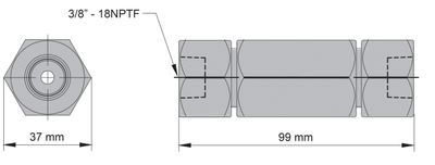BVA backventil 700 bar 3/8"-18NPTF