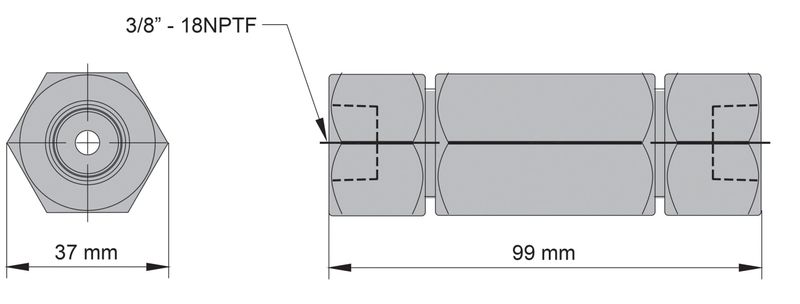 BVA backventil 700 bar 3/8"-18NPTF