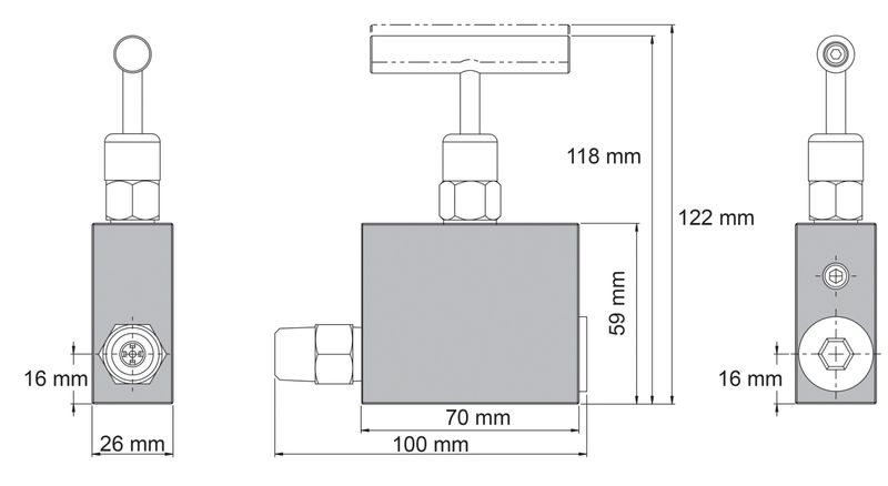 BVA backventil manuell 700 bar 3/8"-18NPTF