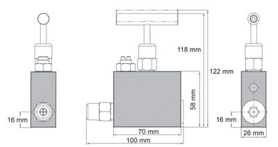 BVA backventil manuell 700 bar 3/8"-18NPTF bypass