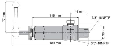BVA tryckregleringsventil 1 m retur 3/8"-18NPTF 700 bar