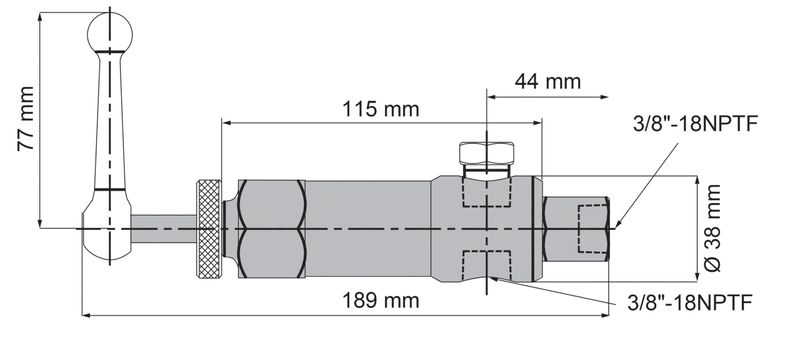BVA tryckregleringsventil 1 m retur 3/8"-18NPTF 700 bar