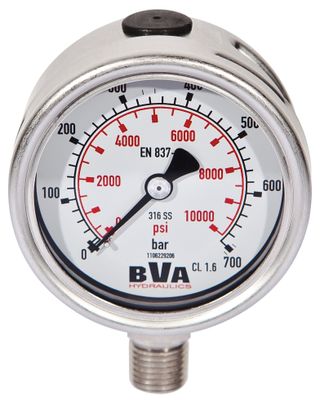 BVA manometer 63 mm RD 0-700 bar rostfri