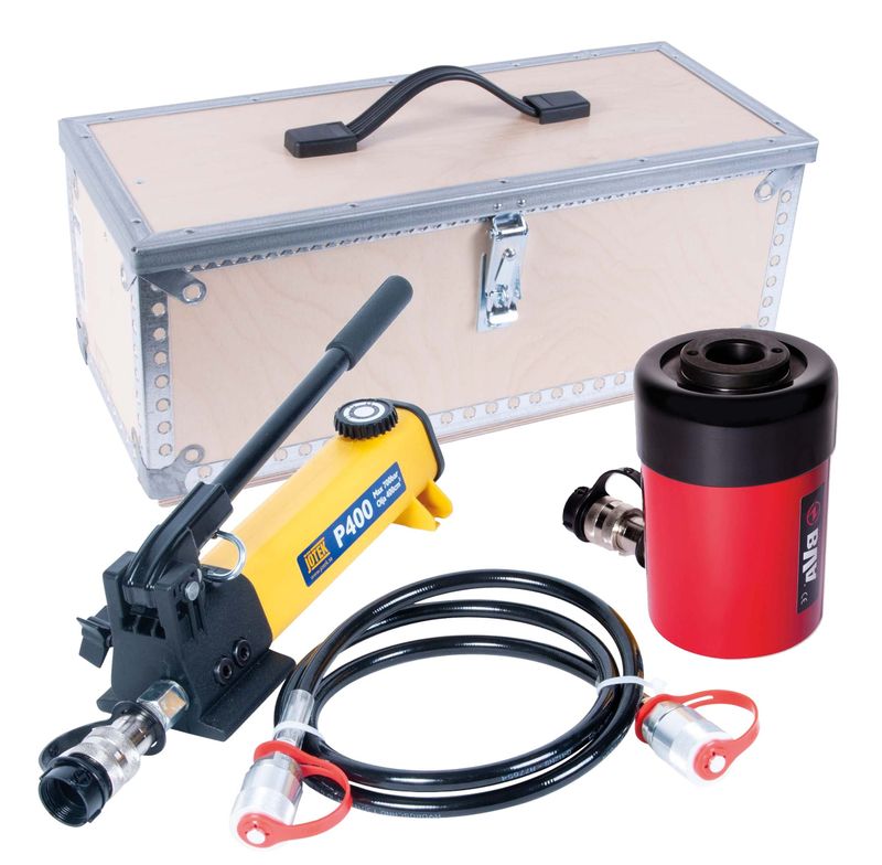 BVA hålcylinderkit 20 ton slaglängd 64 mm handpump