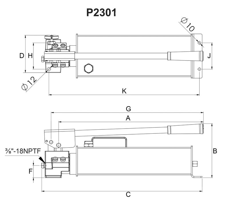 BVA hydraulpump manuell 2200 cm³ 2-STEGS, enkelverkande