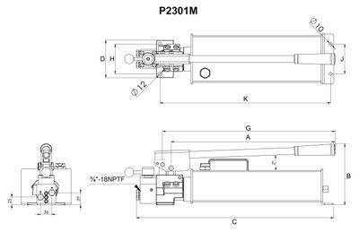 BVA hydraulpump manuell 2200 cm³ 2-STEGS, dubbelverkande