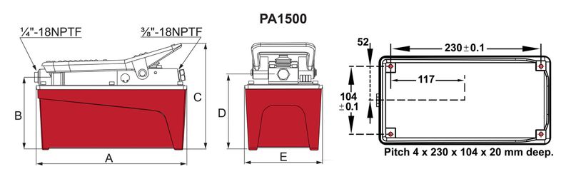 BVA hydraulpump luftdriv. 1500 cm³ enkelverkande ställbar