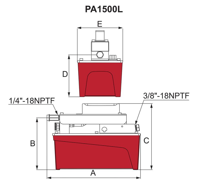 BVA hydraulpump luftdriv. 1500 cm³ enkelverkande fjärrkontroll