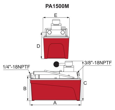 BVA hydraulpump luftdriv. 1500 cm³ dubbelverkande
