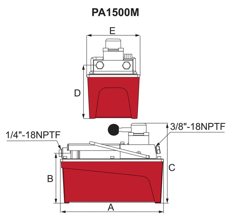 BVA hydraulpump luftdriv. 1500 cm³ dubbelverkande