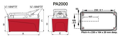 BVA hydraulpump luftdriv. 2000 cm³ enkelverkande