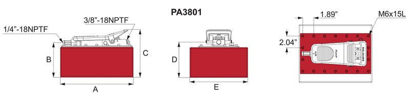 BVA hydraulpump luftdriv. 3800 cm³ enkelverkande