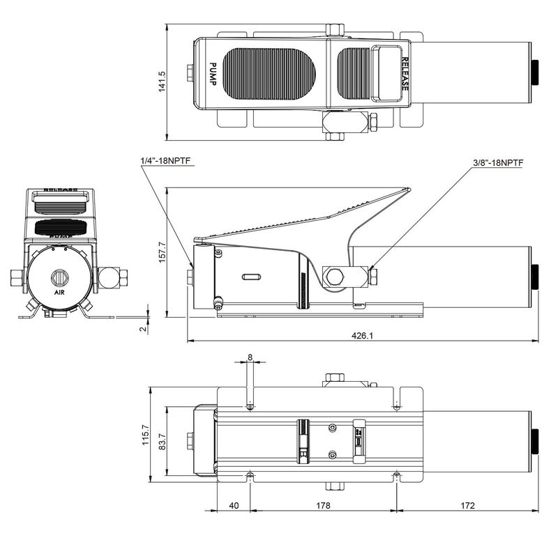 BVA hydraulpump luftdriv. 600 cm³ enkelverkande