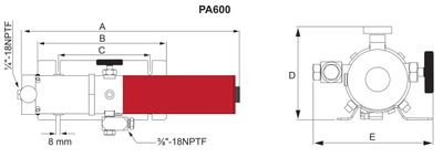 BVA hydraulpump luftdriv. 600 cm³ enkelverkande