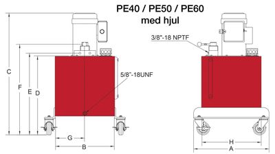 BVA hydraulpump elektrisk 3 hk 56 L, 4-VÄGS, 3-POS. elektrisk