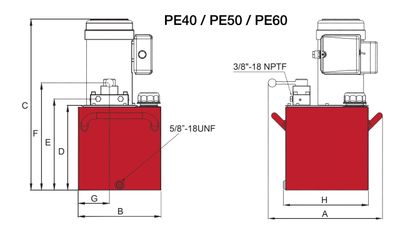 BVA hydraulpump elektrisk 3 hk 19,4 L, 4-VÄGS, 3-POS. fjärrko
