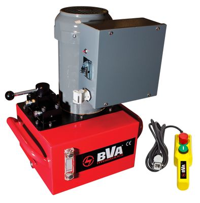 BVA hydraulpump elektrisk 3 hk 19,4 L, 4-VÄGS, 3-POS. fjärrko