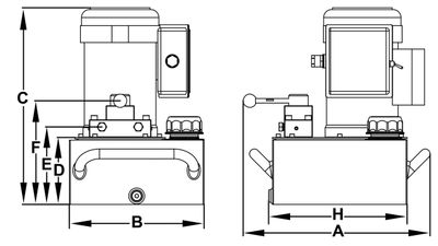 BVA hydraulpump elektrisk 3-FAS 22,7 L, 3-VÄGS, 3-POS. 3HK, FJ