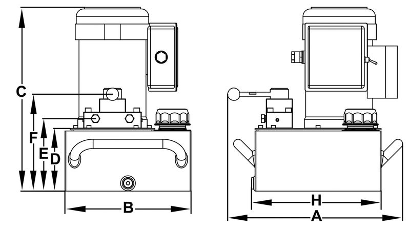 BVA hydraulpump elektrisk 3-FAS 22,7 L, 3-VÄGS, 3-POS. 3HK, FJ