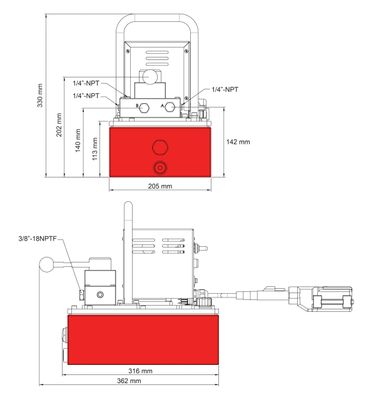 BVA hydraulpump elektrisk 1 hk 3,8 L, 4-VÄGS, 3-POS. bärbar