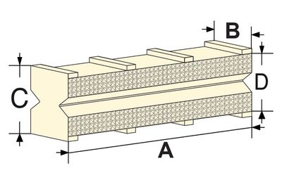 BVA stabiliseringsblock gult 457x90x105 mm