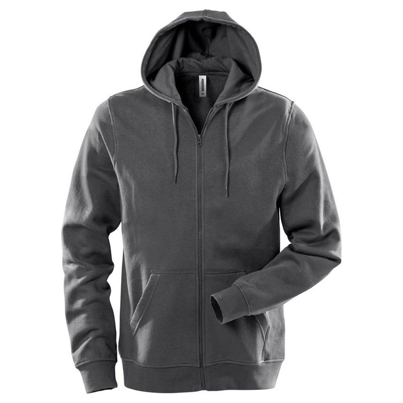 Fristads 1736 SWB Sweatshirtjacka med Huva Mörkgrå L