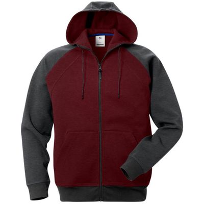 Fristads Sweatshirtjacka Vinröd/Grå S