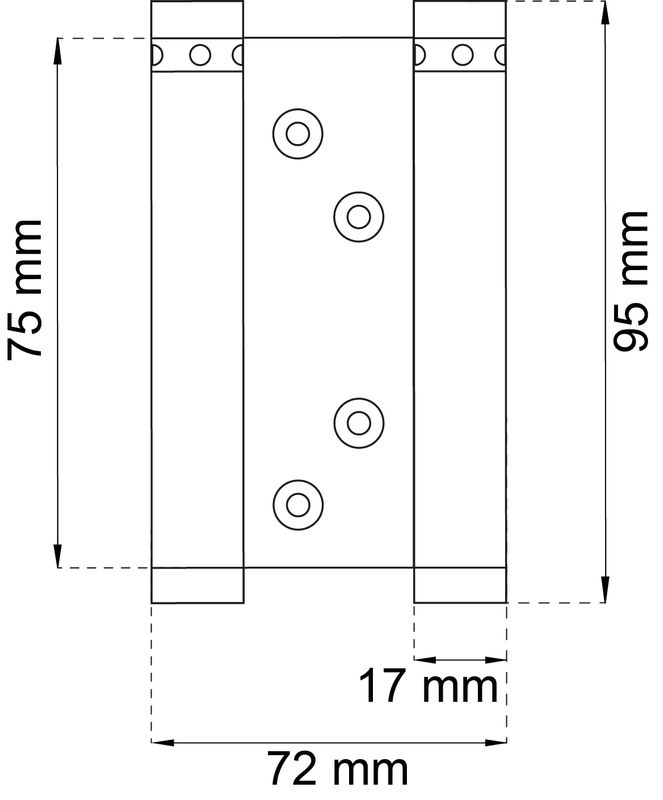 Habo Svängdörrgångjärn 10 75mm SB