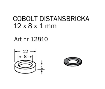 Cobolt Distansbricka 12x8x1 mm