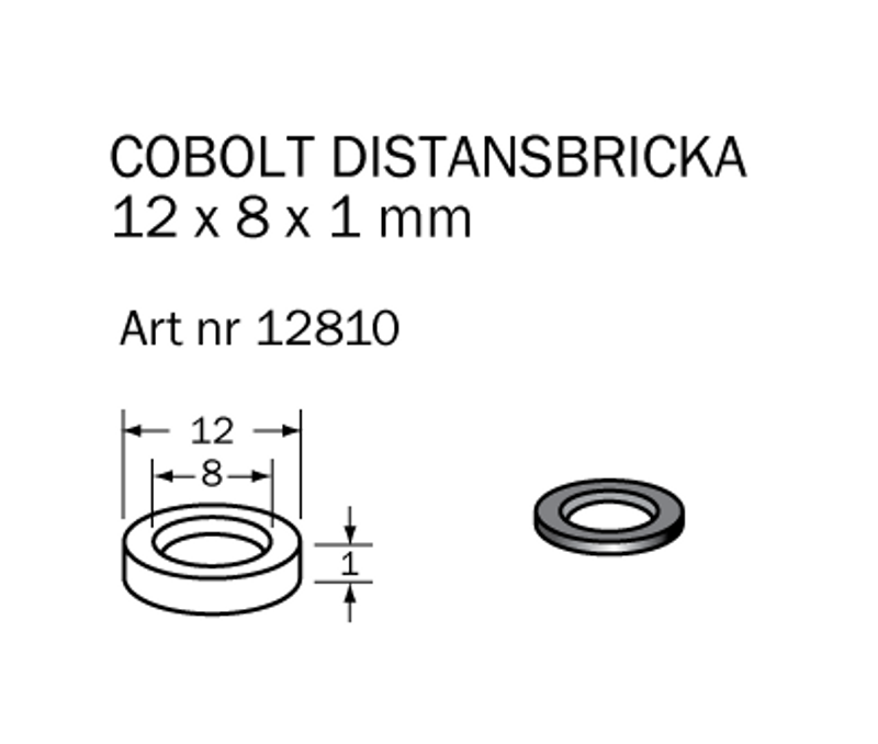 Cobolt Distansbricka 12x8x1 mm