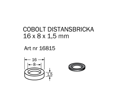 Cobolt Distansbricka 16x8x1,5 mm