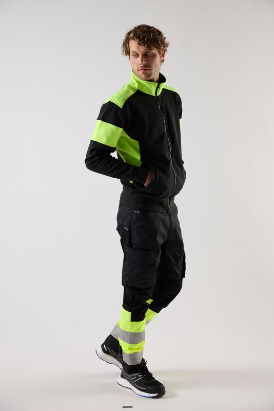 Top Swede Sweatshirt helzip 223 svart/gu XXL