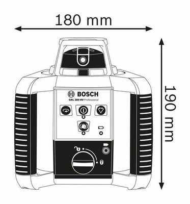 Bosch GRL 300 HV Rotationslaser med mottagare, fjärrkontroll & hållare