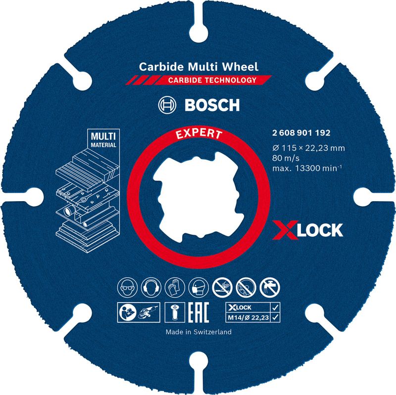 Bosch Expert Carbidemulti Wheel X-LOCK kapskiva 115mm 22,23mm för hårda träslag