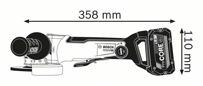 Bosch GWX 18V-10 PSC Vinkelslip 125mm 18V X-LOCK L-BOXX (Utan batterier)