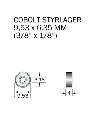 Cobolt Kullager 9,53 x 3,18 mm