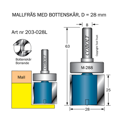 Cobolt Mallfräs D28 L25 TL63 S8