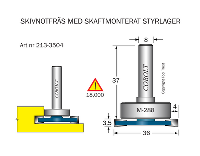 Cobolt Skivnotfräs L3,5 F4 D36 S8