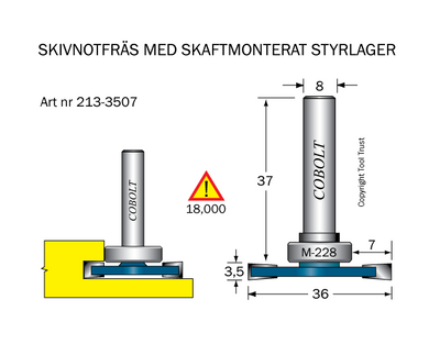 Cobolt Skivnotfräs L3,5 F7 D36 S8
