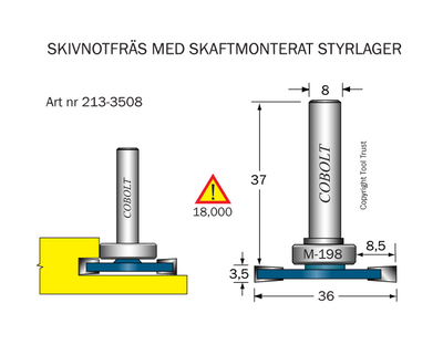 Cobolt Skivnotfräs L3,5 F8,5 D36 S8