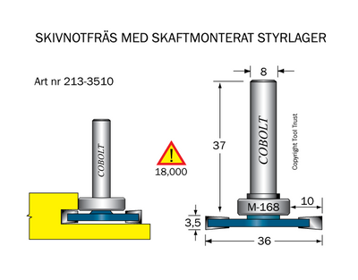 Cobolt Skivnotfräs L3,5 F10 D36 S8