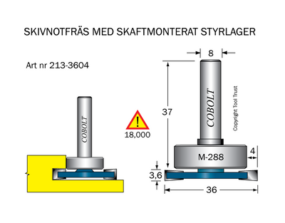 Cobolt Skivnotfräs L3,6 F4 D36 S8